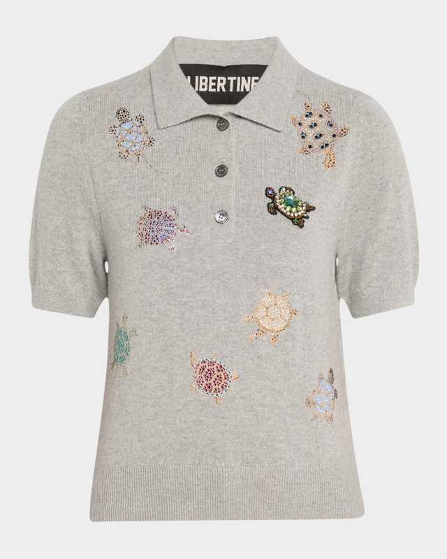 Turtle Time Cashmere Polo Sweater
